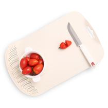 Tabua De Corte Escorredor Alimentos 2 Em 1 - 24 x 38 cm Cor:Bege Tabua De Corte Escorredor Alimentos 2 Em 1 - 24 x 38 cm Cor:Bege