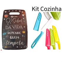 Tábua de corte + Faças de Cortes diferentes e tamanhos diferentes Tábua de corte + Faças de Cortes diferentes e tamanhos diferentes