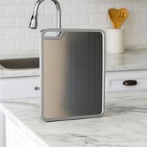 Tábua de corte Gourmet Retangular dupla inox e polietileno Tábua de corte Gourmet Retangular dupla inox e polietileno