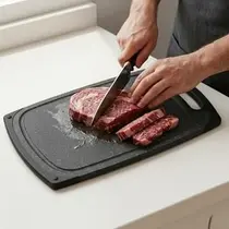 Tábua De Corte Grande Carne Legumes Dupla Face Antiderrapante Cozinha Churrasco 40x24cm