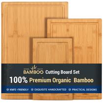 Tábua de corte Hiware Bamboo de 3 peças com Juice Groove Tábua de corte Hiware Bamboo de 3 peças com Juice Groove