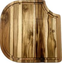 Tábua De Corte Madeira Teca Cuba Gourmet Dupla Stillus Home