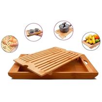 Tábua De Corte Migalheira Pães Bambu 38X23Cm