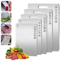 Tábua de corte NLIEOPDA Titanium 2024 em aço inoxidável de qualidade alimentar