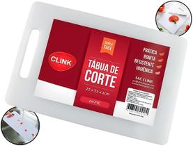 Tábua De Corte Plástica Com Alça Para Legumes Frutas Carnes Churrasco Multiuso 25cm x 35cm Clink