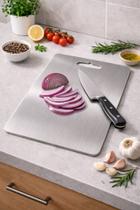 Tábua de Corte Retangular Grande - Inox