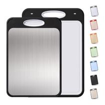 Tábua de corte Socisen, pacote com 2 unidades, aço inoxidável e PP de dupla face