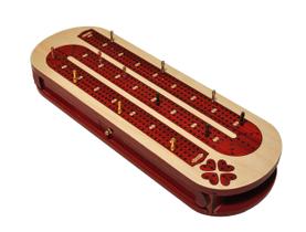 Tábua de cribbage Palm Royal Handicrafts de 4 faixas contínuas