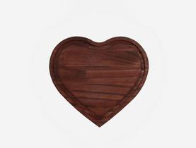 Tábua de Frios Coração em Madeira Rústica 20x18,5cm - Debiasi