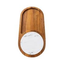 Tabua de frios madeira acacia 1,5x18x41 com marmore florarte Tabua de frios madeira acacia 1,5x18x41 com marmore florarte