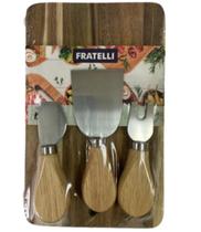 Tábua De Frios Madeira Bambu Petisqueira Espatula Garfo