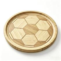 Tábua de frios YUARIML de bambu 26 cm em formato de bola de futebol Tábua de frios YUARIML de bambu 26 cm em formato de bola de futebol