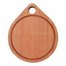 Tábua de Hambúrguer em Madeira de Eucalipto Maciço - Redonda com Furo com Óleo Mineral