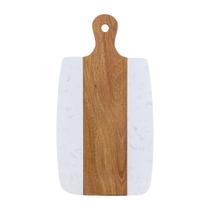 Tábua De Madeira E Mármore Branco G - Btc Tábua De Madeira E Mármore Branco G - Btc