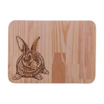 Tábua de madeira Pinus c/ Gravação de Coelho