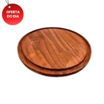 Tábua de Madeira Redonda 25cm Rústica Lisa para Frios, queijos, Petiscos, Cozinha
