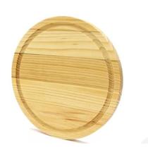 Tábua de madeira redonda de corte para churrasco e frios - Filó Modas