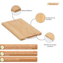 Tábua de Madeira Retangular Multiuso Churrasco Petiscos