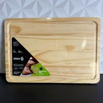 Tábua de madeira retangular para cozinha ou churrasco grande marrom de bambu tabua bandeja
