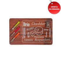 Tábua de Madeira Standart RUSTICO com Garfinhos para Frios Queijos Mesa posta, Cozinha, Café, Queijos
