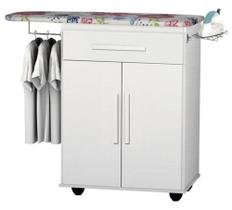 Tábua de Passar Bella Branca com Suporte para Ferro Prática e Elegante