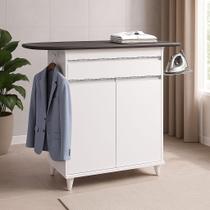 Tábua de Passar com Balcão 02 Portas Alice Branco 119 cm L06 - D'Rossi