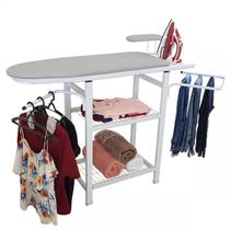 Tábua de passar Mesa passadeira de roupas multiuso com tecido térmico porta calça cabideiro e suporte para ferro