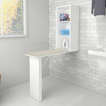 Tábua de Passar Retrátil de Parede e Balcão Multiuso Lavanderia MDP Branco Tecnomobili