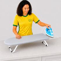 Tabua De Passar Roupa Dobrável Portátil Mesa Com Porta Ferro Retrátil