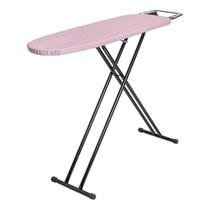 Tábua de Passar Roupa em Aço com Altura Regulável e Suporte para Ferro Milão Preto/rosa