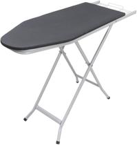Tábua De Passar Roupa Extra Forte Dobrável C/Porta Ferro Cor:Prata