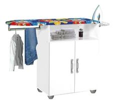 Tabua De Passar Roupa Md 02 Portas Branca Com Cabideiro