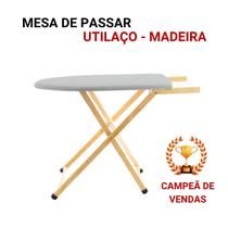 Tábua de Passar Roupa Mesa Dobrável de Madeira Passadeira Com Tomada Embutida Porta Ferro e tecido metalizado térmico Tábua de Passar Roupa Mesa Dobrável de Madeira Passadeira Com Tomada Embutida Porta Ferro e tecido metalizado térmico