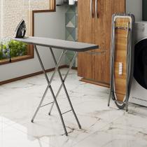 Tábua de Passar Roupas Dobrável Isabela com Tecido Térmico e Porta Ferro Prata Tábua de Passar Roupas Dobrável Isabela com Tecido Térmico e Porta Ferro Prata