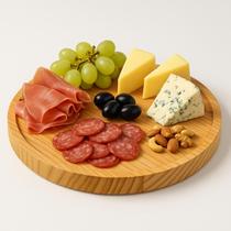 Tábua de Queijos e Frios Redonda Madeira Pinus Grande 30cm