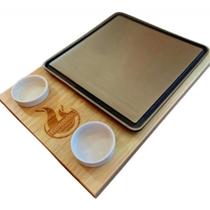 Tábua de Servir Gourmet com Chapa de Ferro 60x30cm Guindani Tábua de Servir Gourmet com Chapa de Ferro 60x30cm Guindani