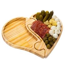 Tábua de Servir Queijos Aperitivos Frios em Madeira Pinus