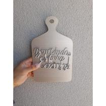 Tábua Decorativa Cozinha com Frase Bem Vindo a Minha Cozinha - 1 unidade Tábua Decorativa Cozinha com Frase Bem Vindo a Minha Cozinha - 1 unidade