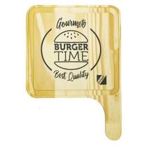 Tabua Em Madeira Natural - Burger Time - Debiasi
