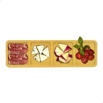 Tabua Frios Petisqueira Retangular 4 Divisorias 33x10cm Bambu Ecologico Tabua Frios Petisqueira Retangular 4 Divisorias 33x10cm Bambu Ecologico