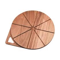 Tábua Gourmet Redonda Pizza Madeira Acácia 30cm Mimo Style