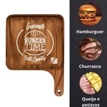 Tábua Hambúrguer Rústica Gourmet Quadrada Resistente Corte