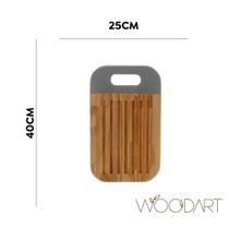 Tábua Madeira Migalheira Pinus C/ alça Cinza 40x25x2cm Tábua Madeira Migalheira Pinus C/ alça Cinza 40x25x2cm