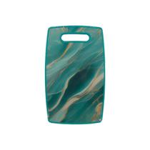 Tábua Marmorizada 36x23 Plastico Grande Corte Cozinha Cortar Servir Alça Retangular Multiuso churrasco