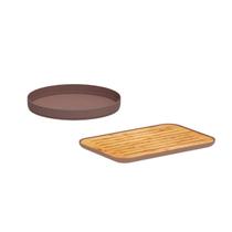 Tabua Migalheira Bambu Bandeja Giratoria Multiuso Marrom Tabua Migalheira Bambu Bandeja Giratoria Multiuso Marrom