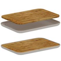 Tábua Migalheira de Bambu para Pães Bolo com Bandeja Coletora Design Moderno Minimalista para Mesa Café Bancada Cozinha Utensílio Louça Tábua Migalheira de Bambu para Pães Bolo com Bandeja Coletora Design Moderno Minimalista para Mesa Café Bancada Cozinha Utensílio Louça
