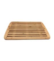 Tabua Migalheira Para Pao Em Bambu Com Grade Removível 24 Cm