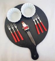 Tábua Natalina Com 10 Peças Para Queijos Patês Frios Pães Ø23cm.