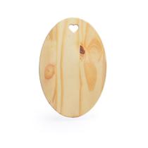 Tabua oval em madeira pinus com coração sweet heart 29cm