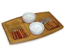 Tabua p/pate c/ 2 potes e 2 conj. aperitivo(1146)